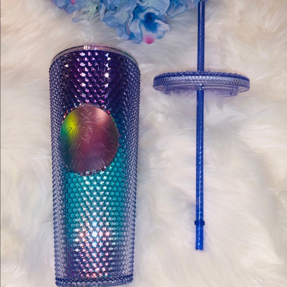 Starbucks Mermaid Studded Cup Purple Ombre Bling Tumbler 24oz Venti New 2021 - Picture 10 of 16